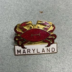 Maryland Crab Pin Enamel Gold Tone